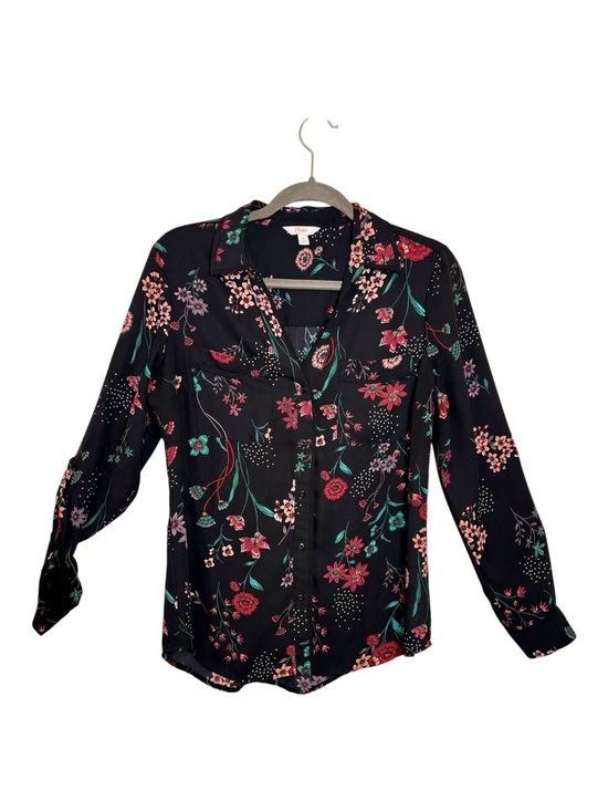 Candie's Tops - Candie’s Black Floral Button Up Blouse Boho Romantic Indie Medium